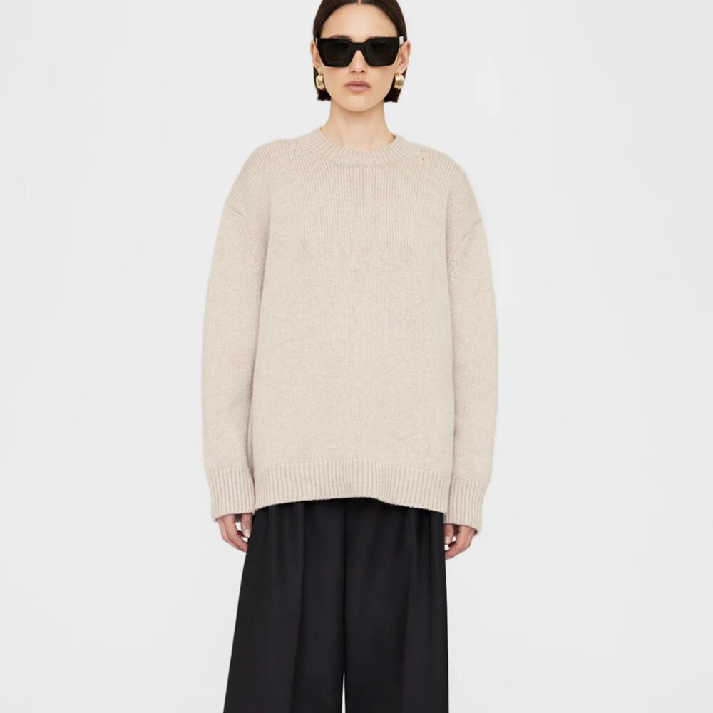 Anine Bing Rosie Sweater Oatmeal Size Extra Small